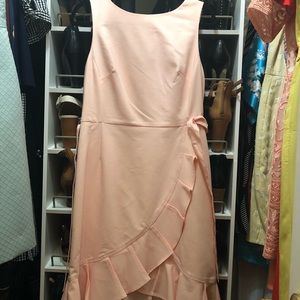 Short sleeve peach color dress